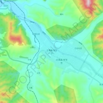 Wangqing topographic map, elevation, terrain