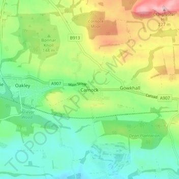 Carnock topographic map, elevation, terrain