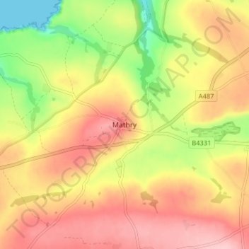 Mathry topographic map, elevation, terrain