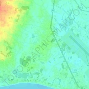 ທົ່ງປົງ topographic map, elevation, terrain