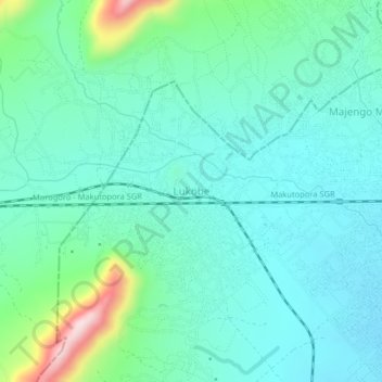 Lukobe topographic map, elevation, terrain