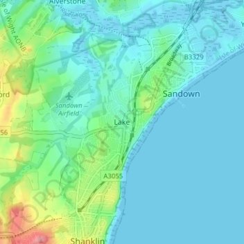 Lake topographic map, elevation, terrain