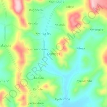 Kamengo topographic map, elevation, terrain