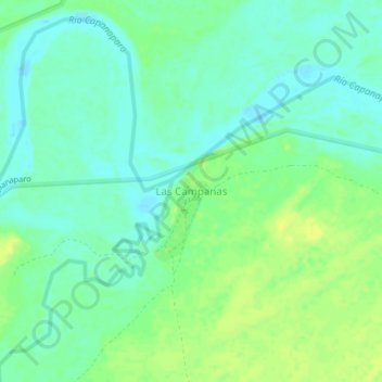 Las Campanas topographic map, elevation, terrain