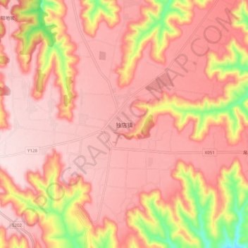 独店镇 topographic map, elevation, terrain