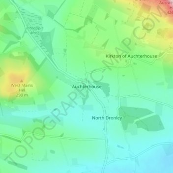 Auchterhouse topographic map, elevation, terrain