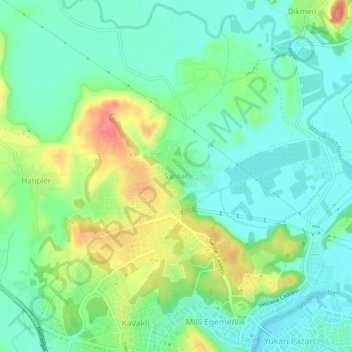 Sarılar topographic map, elevation, terrain