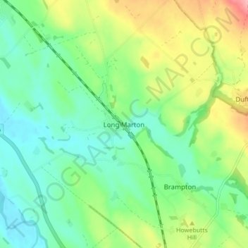 Long Marton topographic map, elevation, terrain