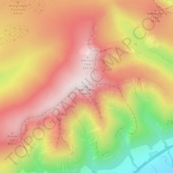 Blencathra topographic map, elevation, terrain