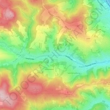 Kierling topographic map, elevation, terrain