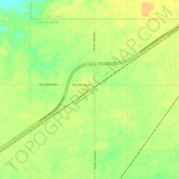 Burrows topographic map, elevation, terrain