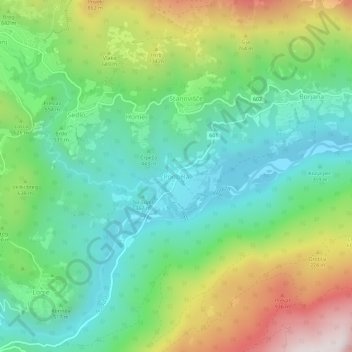 Podbela topographic map, elevation, terrain