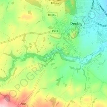 Lawnt topographic map, elevation, terrain