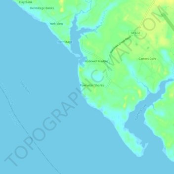 Rosewell topographic map, elevation, terrain
