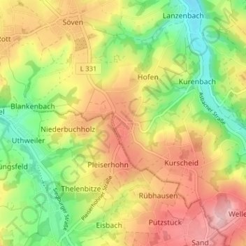Westerhausen topographic map, elevation, terrain