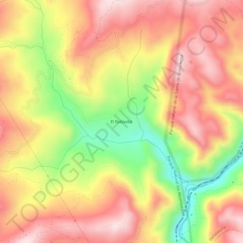 El Robledal topographic map, elevation, terrain