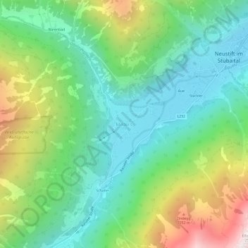 Milders topographic map, elevation, terrain