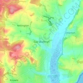 East Budleigh topographic map, elevation, terrain