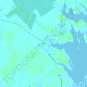 Smyrna topographic map, elevation, terrain
