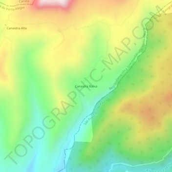Canastra Baixa topographic map, elevation, terrain