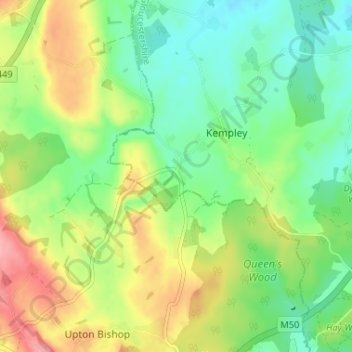 Fishpool topographic map, elevation, terrain