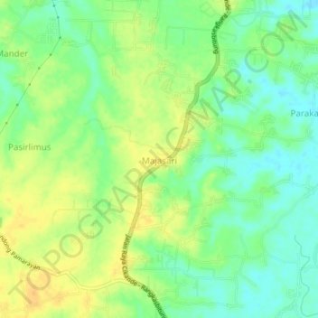 Majasari topographic map, elevation, terrain