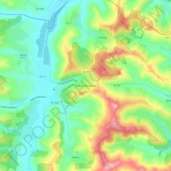 Cehu Silvaniei topographic map, elevation, terrain