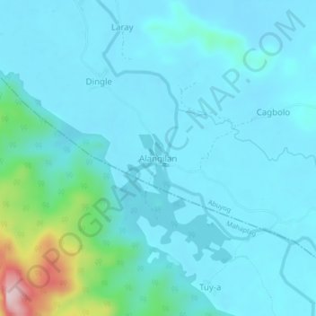 Alangilan topographic map, elevation, terrain