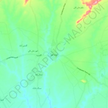 Lund Khwar topographic map, elevation, terrain