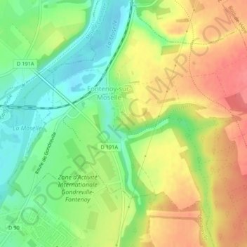 Midoune topographic map, elevation, terrain