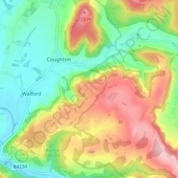 Howle Hill topographic map, elevation, terrain