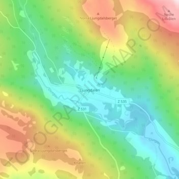 Ljungdalen topographic map, elevation, terrain