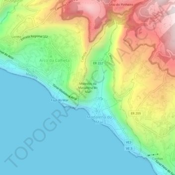 Moledos da Madalena do Mar topographic map, elevation, terrain