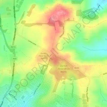 Dorket Head topographic map, elevation, terrain