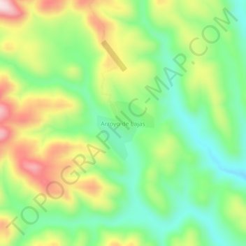 Arroyo de Lajas topographic map, elevation, terrain