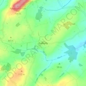 Galbally topographic map, elevation, terrain