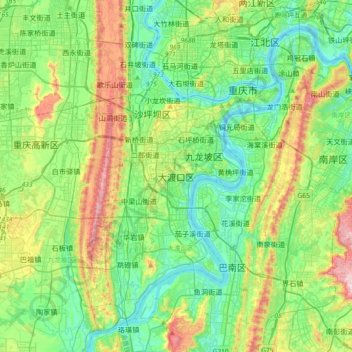 Dadukou topographic map, elevation, terrain