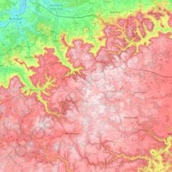 Römerstein topographic map, elevation, terrain