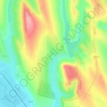 Totoești topographic map, elevation, terrain