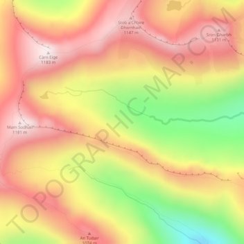 Northwest Highlands topographic map, elevation, terrain