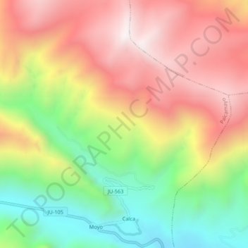 Provincia de Tarma topographic map, elevation, terrain