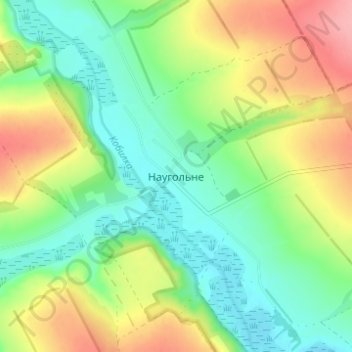 Nauholne topographic map, elevation, terrain