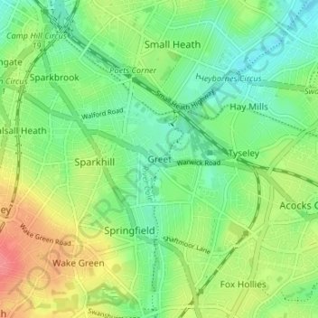 Greet topographic map, elevation, terrain