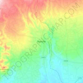 Baricho topographic map, elevation, terrain