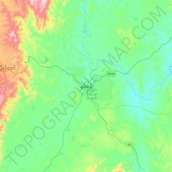 Nansang topographic map, elevation, terrain