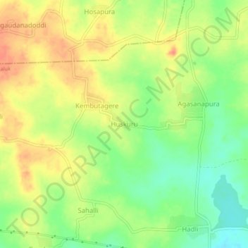 Huskuru topographic map, elevation, terrain