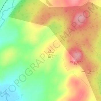 Craignie Wall topographic map, elevation, terrain