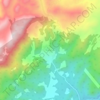 Duruhan topographic map, elevation, terrain