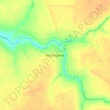 Верхоценье topographic map, elevation, terrain
