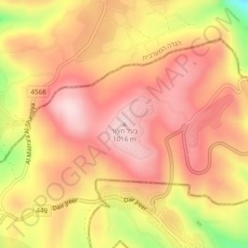 Tall Asur topographic map, elevation, terrain